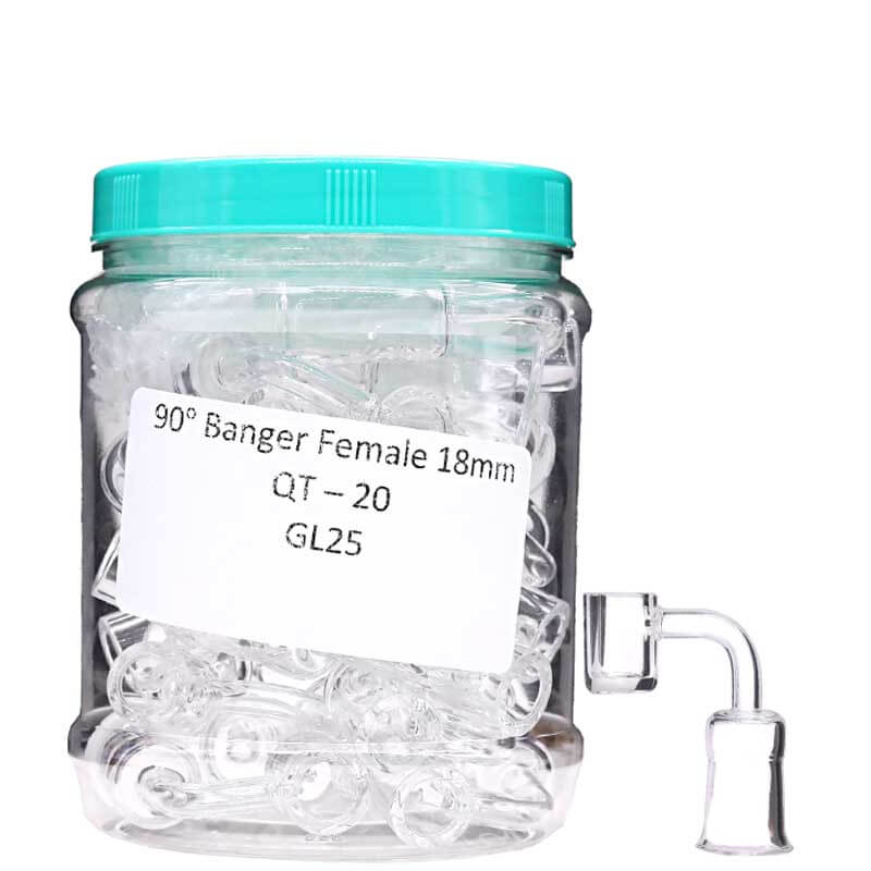 Flat 90 Degree Banger (GL25) | 18mm | Female | 20 Count Display product image